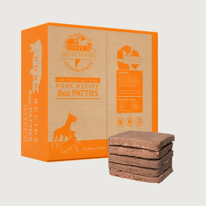 STEVE'S REAL FOOD Frozen Raw Pork Recipe for Dogs and Cats