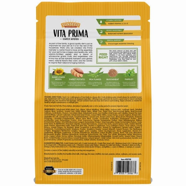 Sunseed Vita Prima Hamster & Gerbil Food
