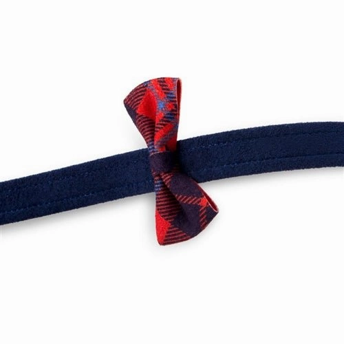 Susan Lanci Scotty Leash Chestnut Plaid Bow Tie