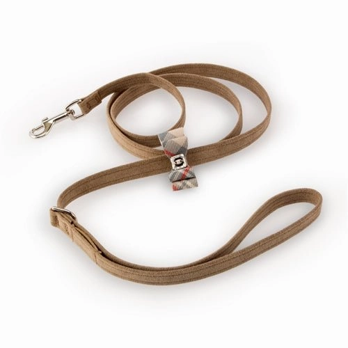 Susan Lanci Scotty Leash Fawn With Doe Plaid Big Bow