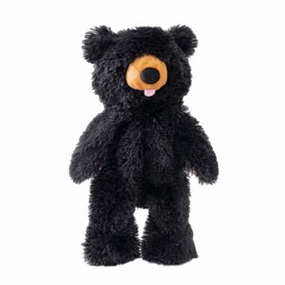 TALL TAILS Stuffless Black Bear Squeaker Dog Toy