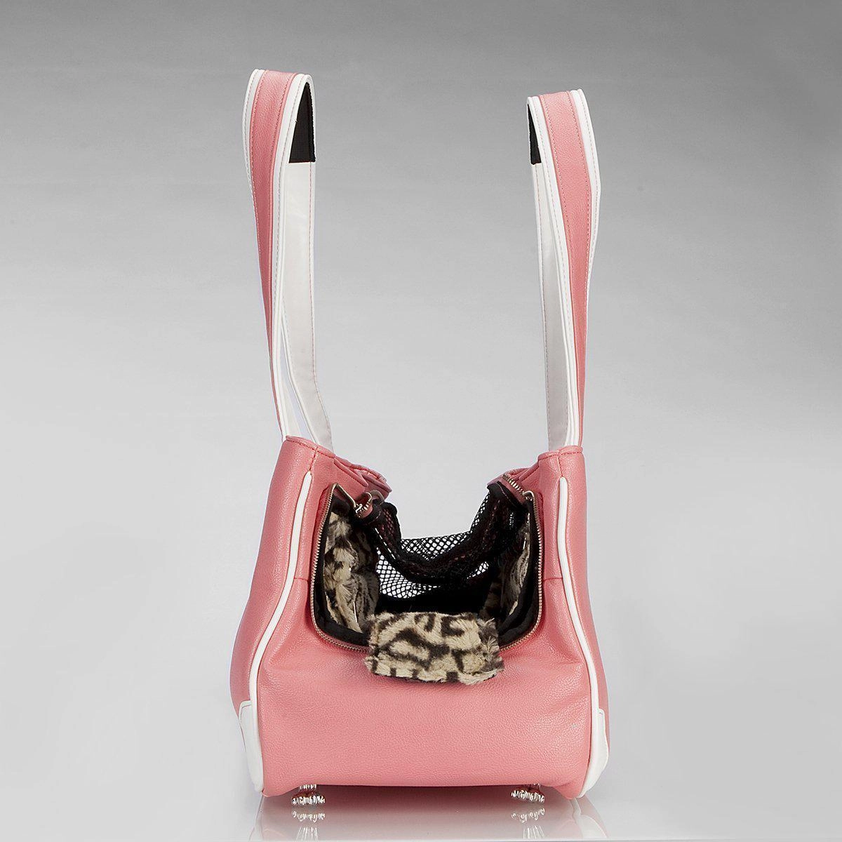 Terrier Rescue Me Tote Faux Leather Dog Carrier Pink