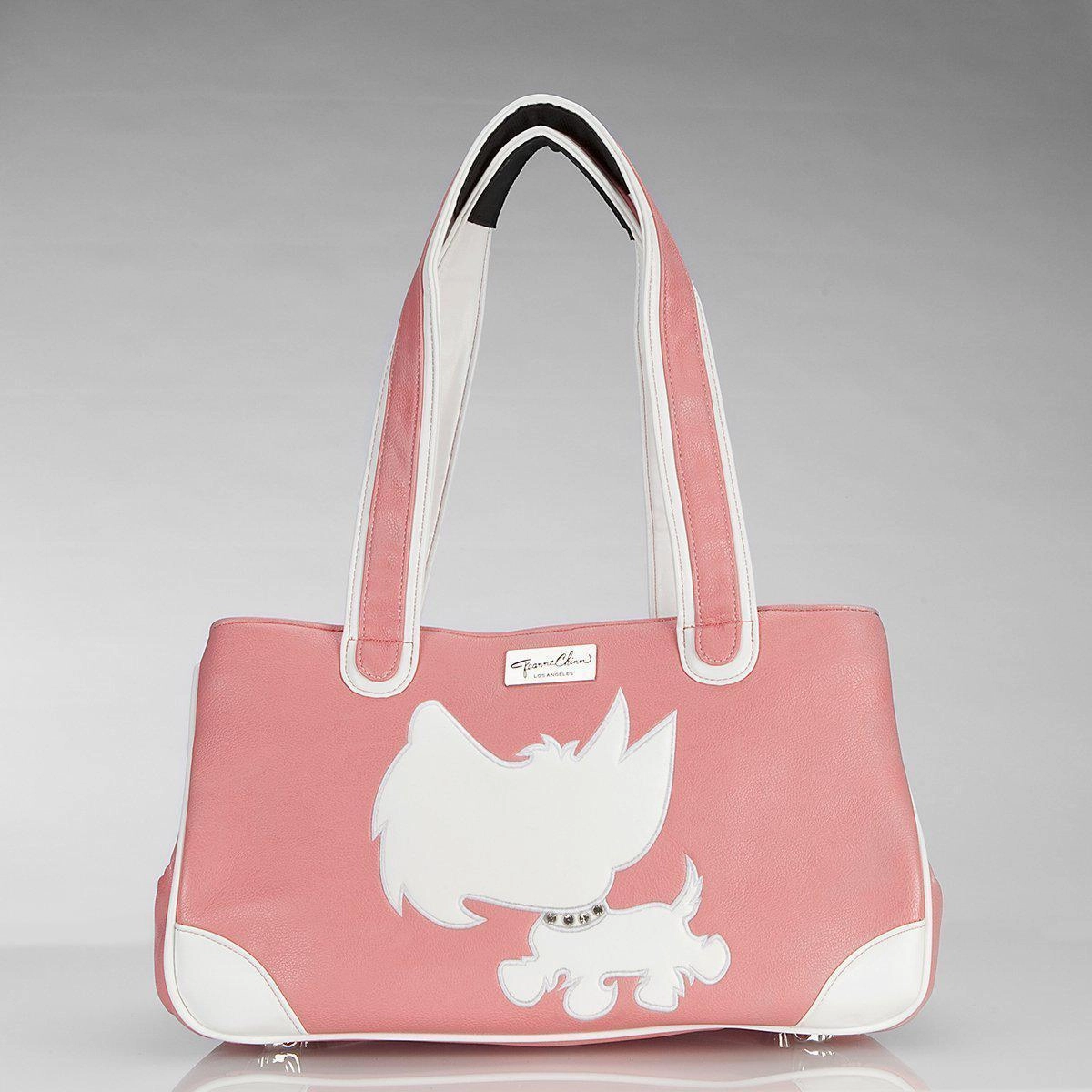 Terrier Rescue Me Tote Faux Leather Dog Carrier Pink
