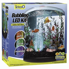 Tetra Bubbling LED Kit - 3 Gallons Half Moon Aquarium