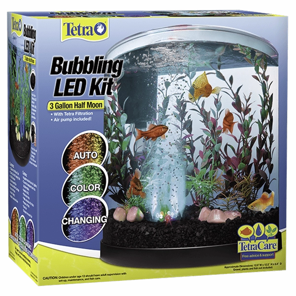 Tetra Bubbling LED Kit - 3 Gallons Half Moon Aquarium