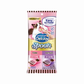 Unicharm Cat Treat Deli-Joy Spoon Tuna & Katsuo 10g x 4
