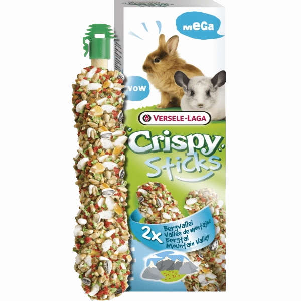 Versele-Laga Crispy Megasticks for Rabbits-Chinchillas "Mountain Valley" Flavour