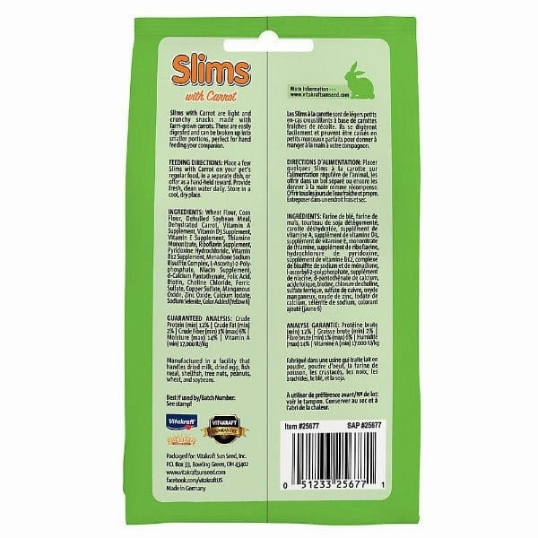 Vitakraft Slims Carrot Nibble Stick Treats