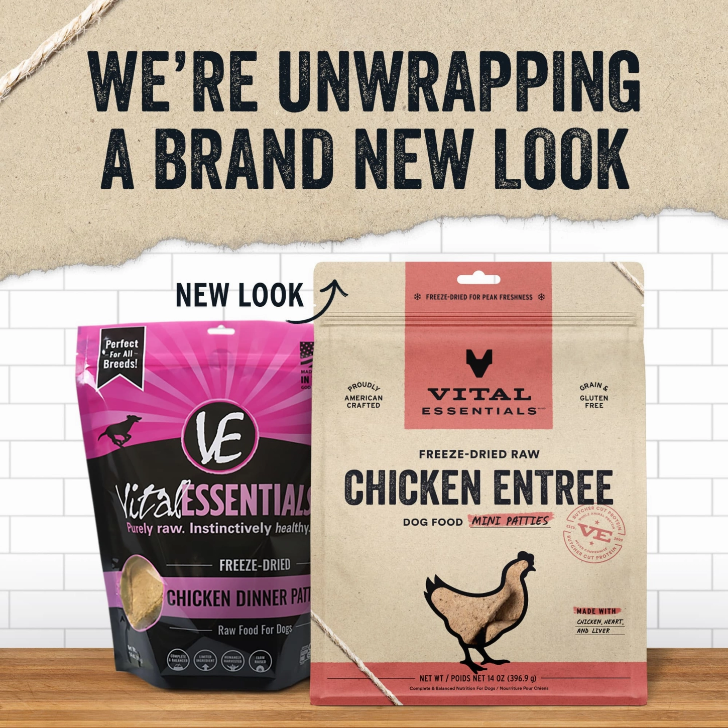 Vital Essentials Chicken Entree Mini Patties Freeze-Dried Raw Dog Food
