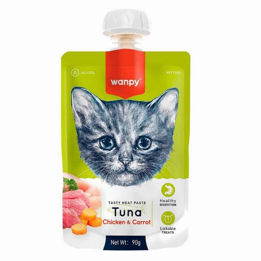 Wanpy Cat Tasty Meat Paste Tuna Chicken & Carrot 90g