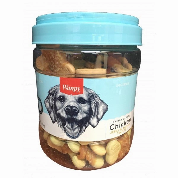 Wanpy Chicken Jerky & Biscuit Twist Dog Treat