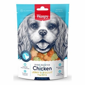 Wanpy Chicken Jerky & Biscuit Twist Dog Treat