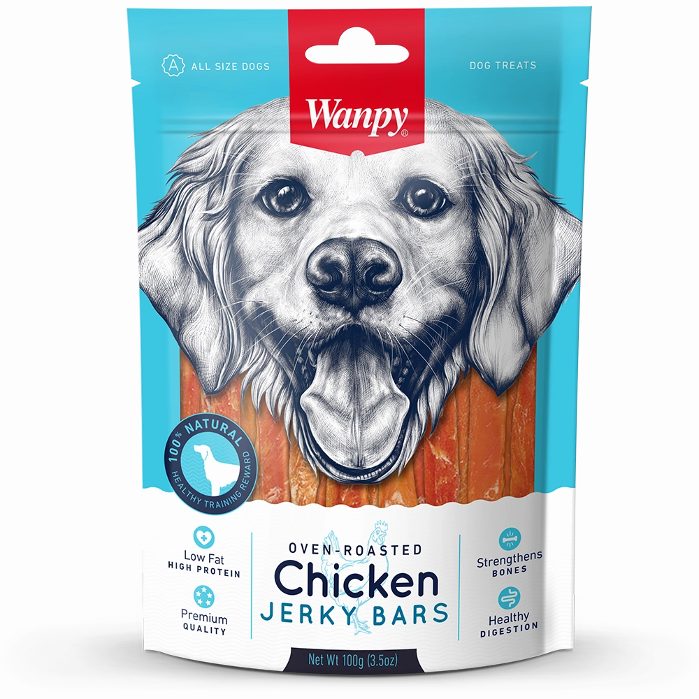 Wanpy Dog Oven-Roasted Chicken Jerky Bars 100g