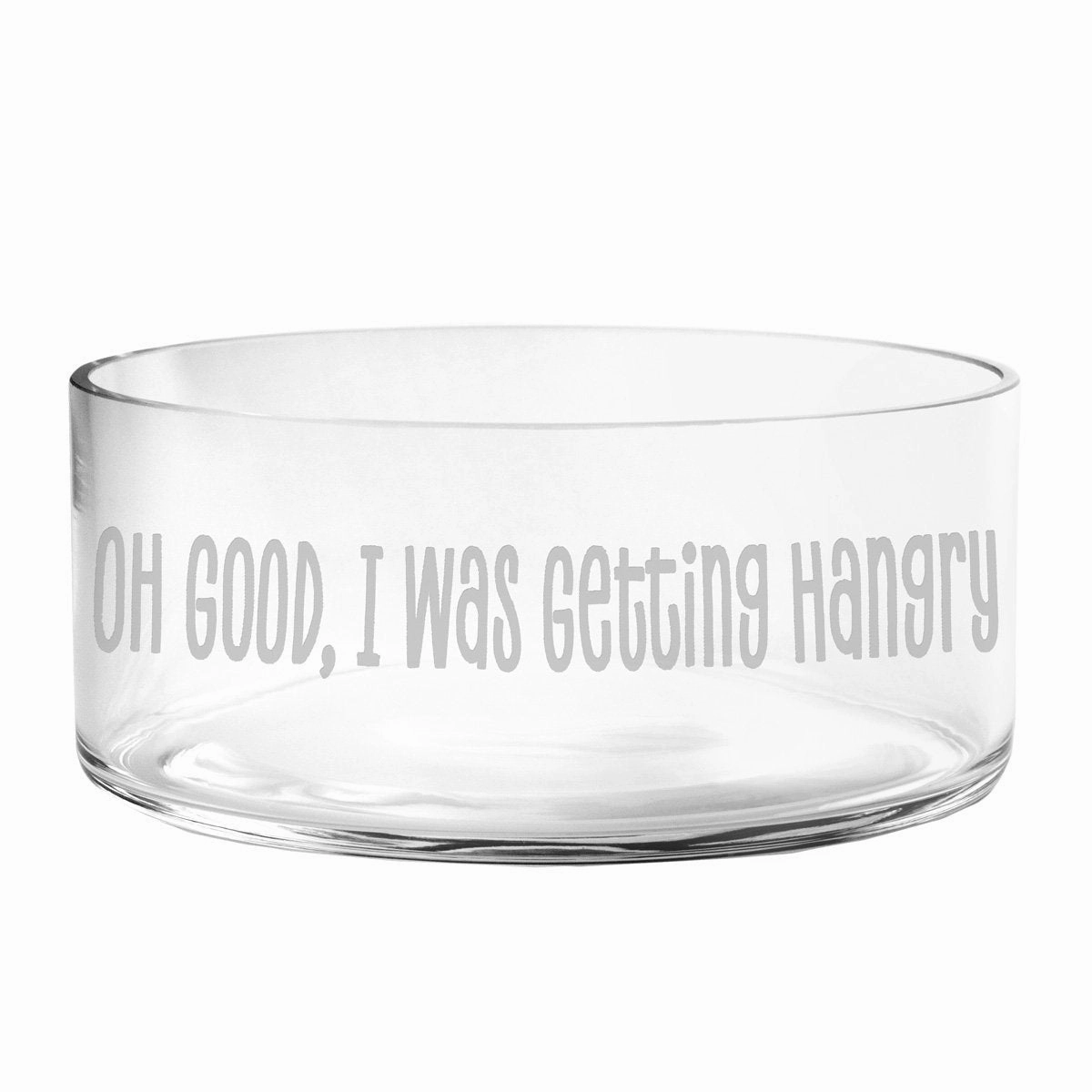 Was Getting Hangry Glass Dog Bowl