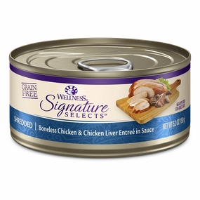 Wellness Cat Core Grain Free Signature Selects Shredded Boneless Chicken & Chicken Liver Entree in Sauce 5.3oz