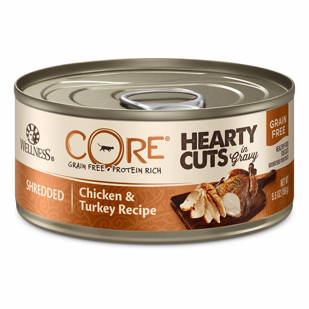 Wellness Cat Core Hearty Cuts - Shredded Chicken & Turkey Recipe 5.5oz