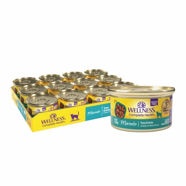 Wellness Complete Health Morsels Tuna Entree in Gravy Canned Cat Food, 3oz