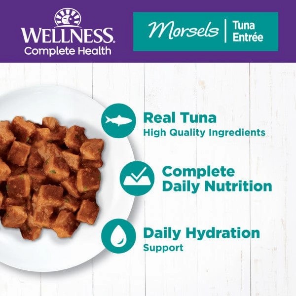 Wellness Complete Health Morsels Tuna Entree in Gravy Canned Cat Food, 3oz