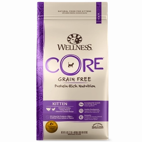 Wellness CORE Grain Free Natural Kitten Health Turkey, Turkey Meal and Chicken Recipe Dry Cat Food