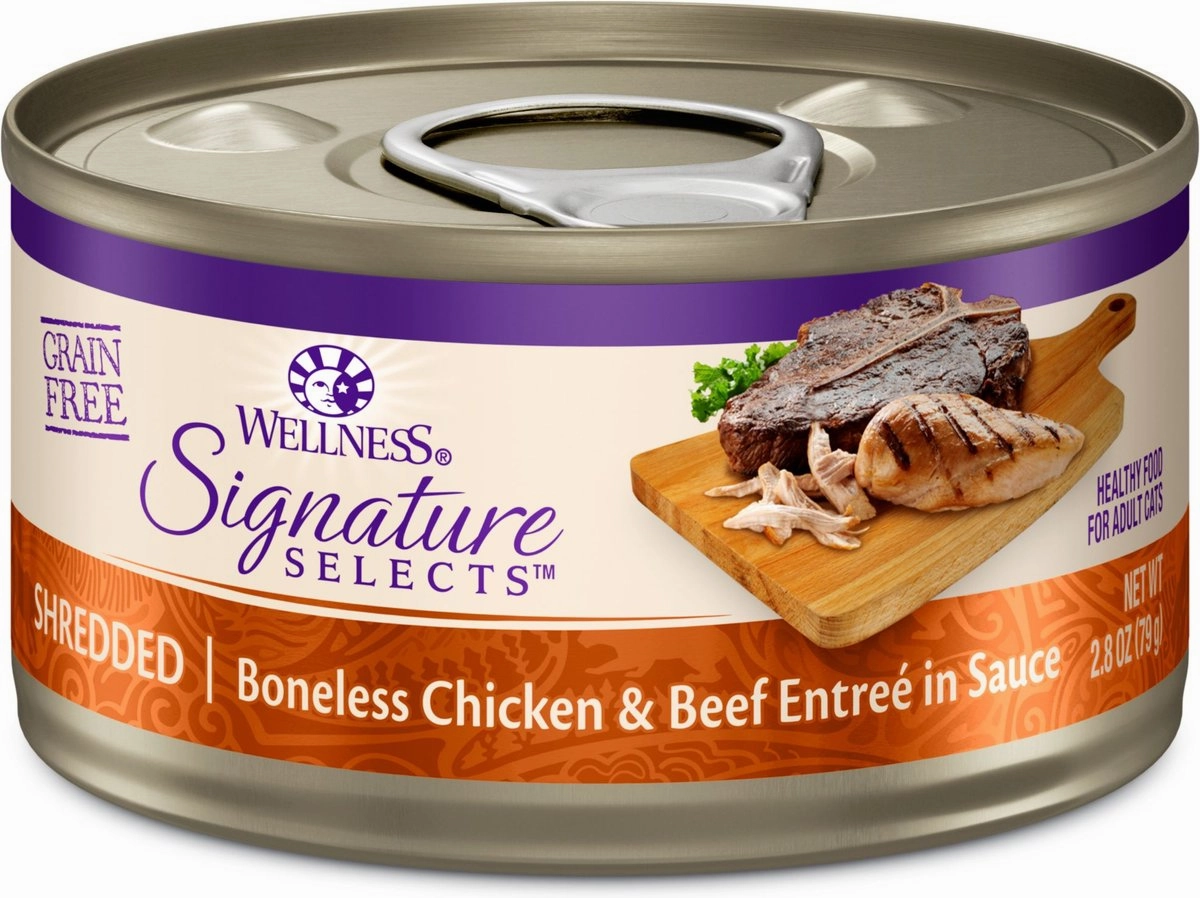 Wellness Signature Selects Grain Free Natural White Meat Chicken and Beef Entree in Sauce Wet Canned Cat Food