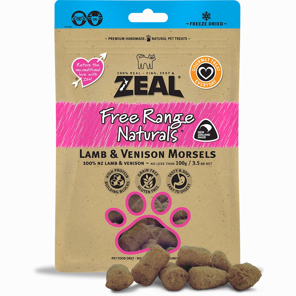 Zeal Free Range Naturals Lamb & Venison Morsels 100g