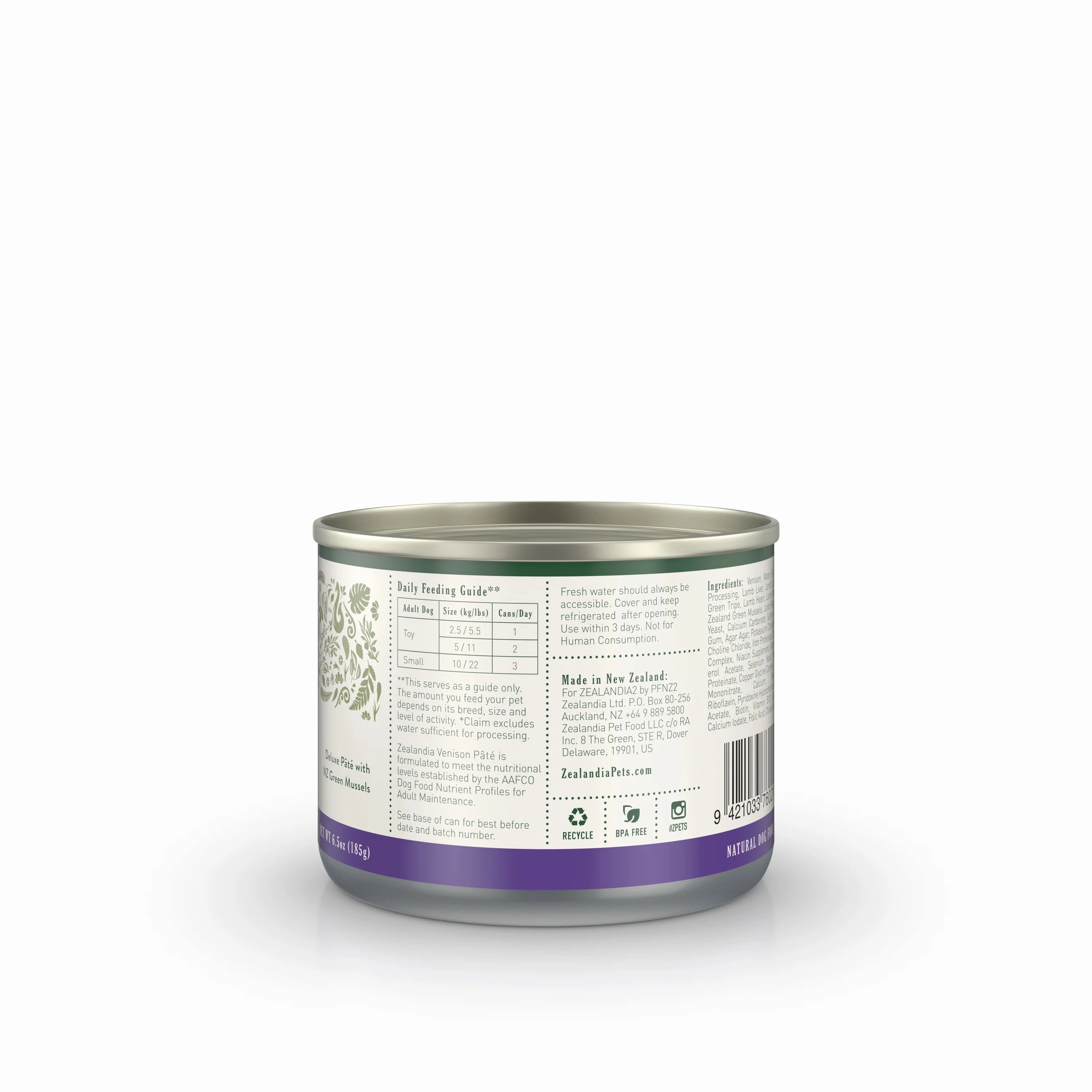 Zealandia Adult Dog Wet Food - Venison Pate