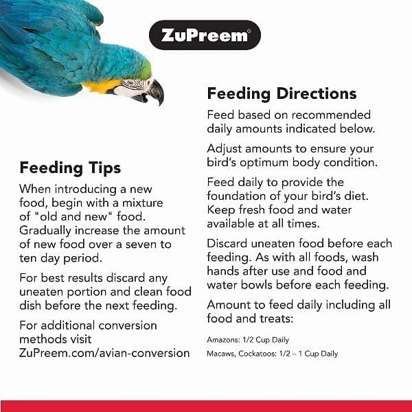 ZuPreem FruitBlend Flavor Bird Food, Large