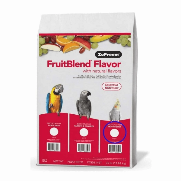 ZuPreem FruitBlend Flavor Bird Food, Medium
