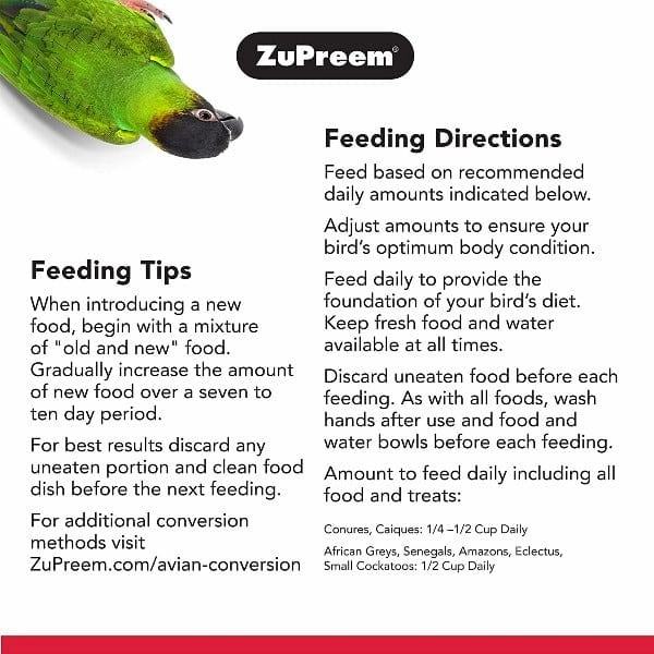 ZuPreem FruitBlend Flavor Bird Food, Parrots & Conures
