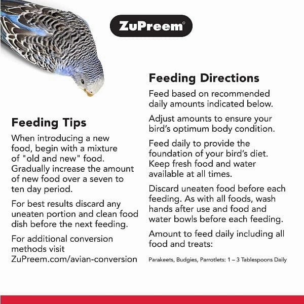 ZuPreem FruitBlend Flavor Bird Food, Small