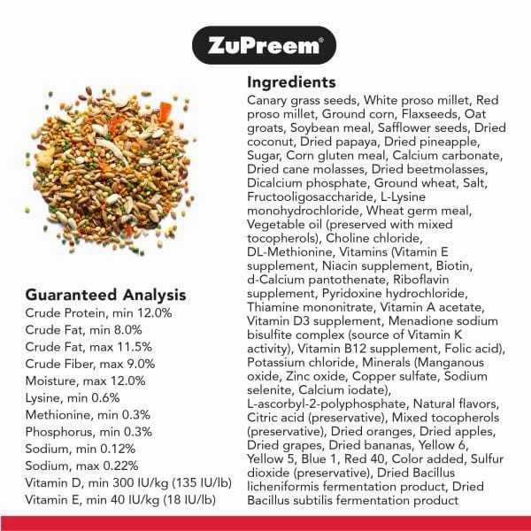 ZuPreem Smart Selects Bird Food, Very Small